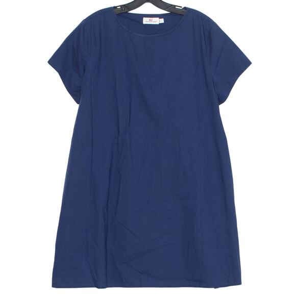 Vineyard Vines Womens Dress Minimalist Coastal Cottage Boho Bow Mini Blue Large - Picture 1 of 5